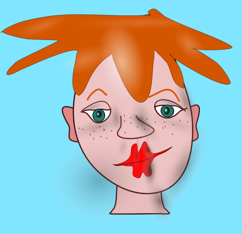 Clipart - Shaded Cartoon Face