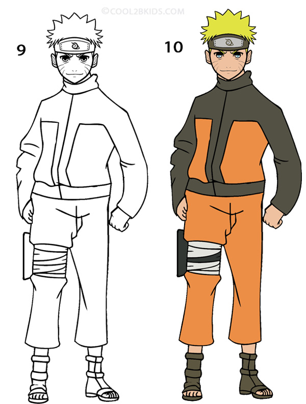 How to Draw Naruto (Step by Step Pictures) | Cool2bKids