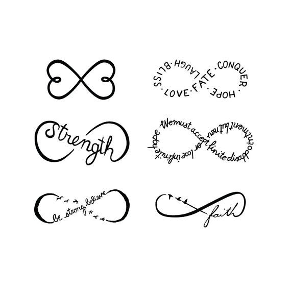 Infinity Symbols Set - Temporary Tattoo (Set of 6)