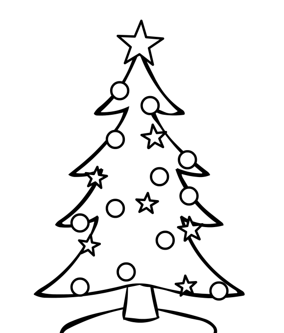 Christmas Tree Line Drawing - Cliparts.co