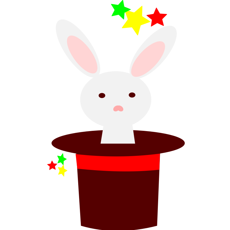 Clipart - white rabbit in a hat