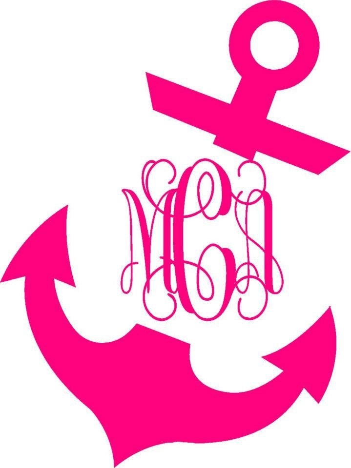 Anchor Monogram Vinyl Decal- Slanted