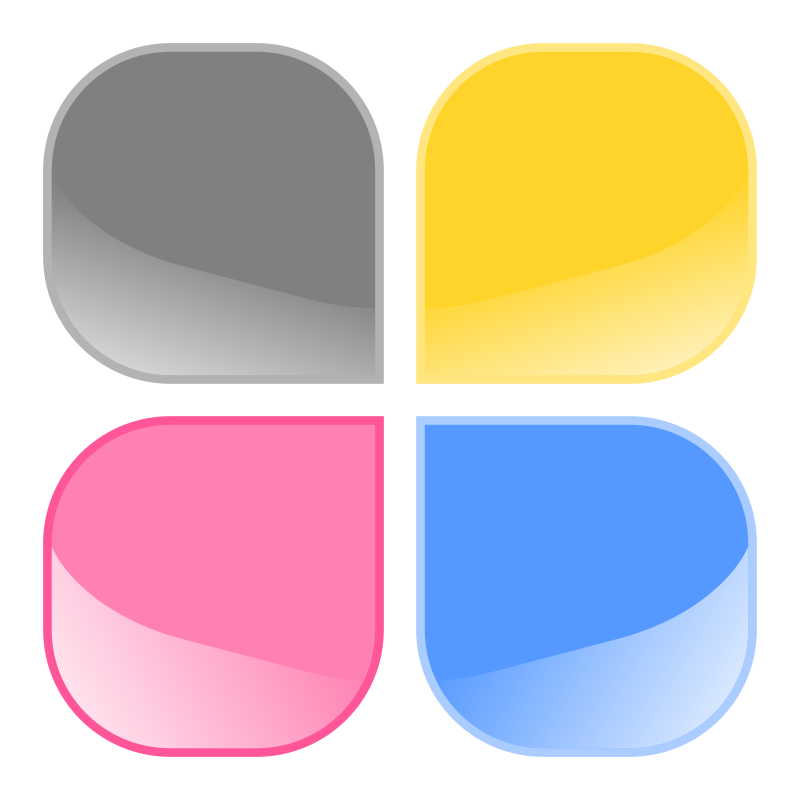 Clipart - Jelly buttons - square with rounded corners