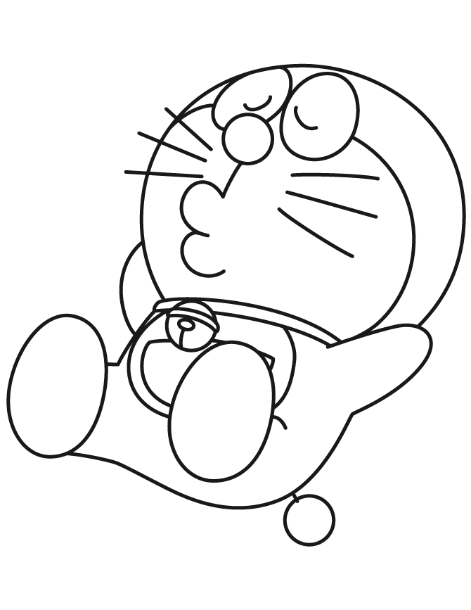 Doraemon Relaxing Coloring Page | HM Coloring Pages