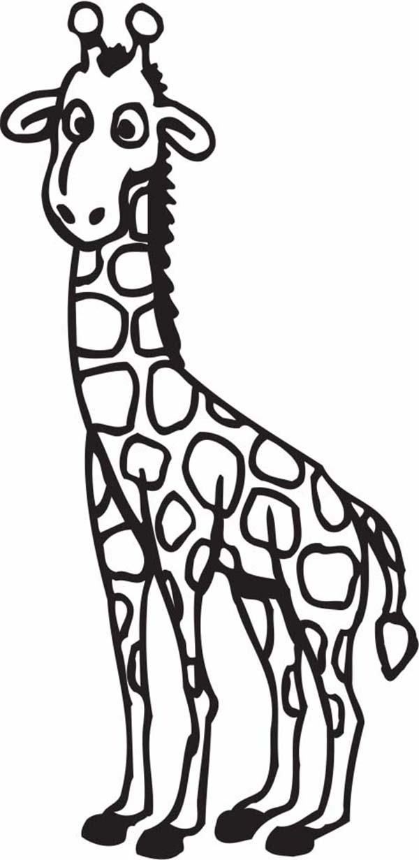 Cartoon Giraffe Coloring Page - NetArt