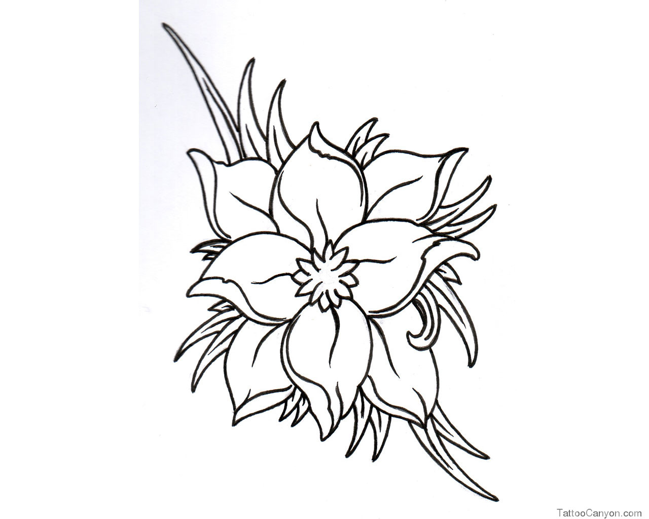 Black and White Flower Tattoo Designs - wide 10