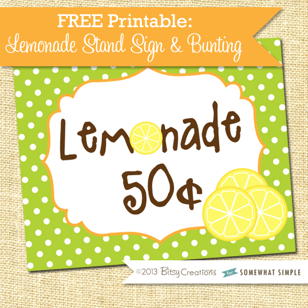 Lemonade Stand Printables - Somewhat Simple