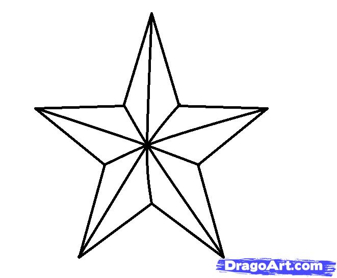 How To Draw A 3D Star, Step by Step, Symbols, Pop Culture, FREE ...