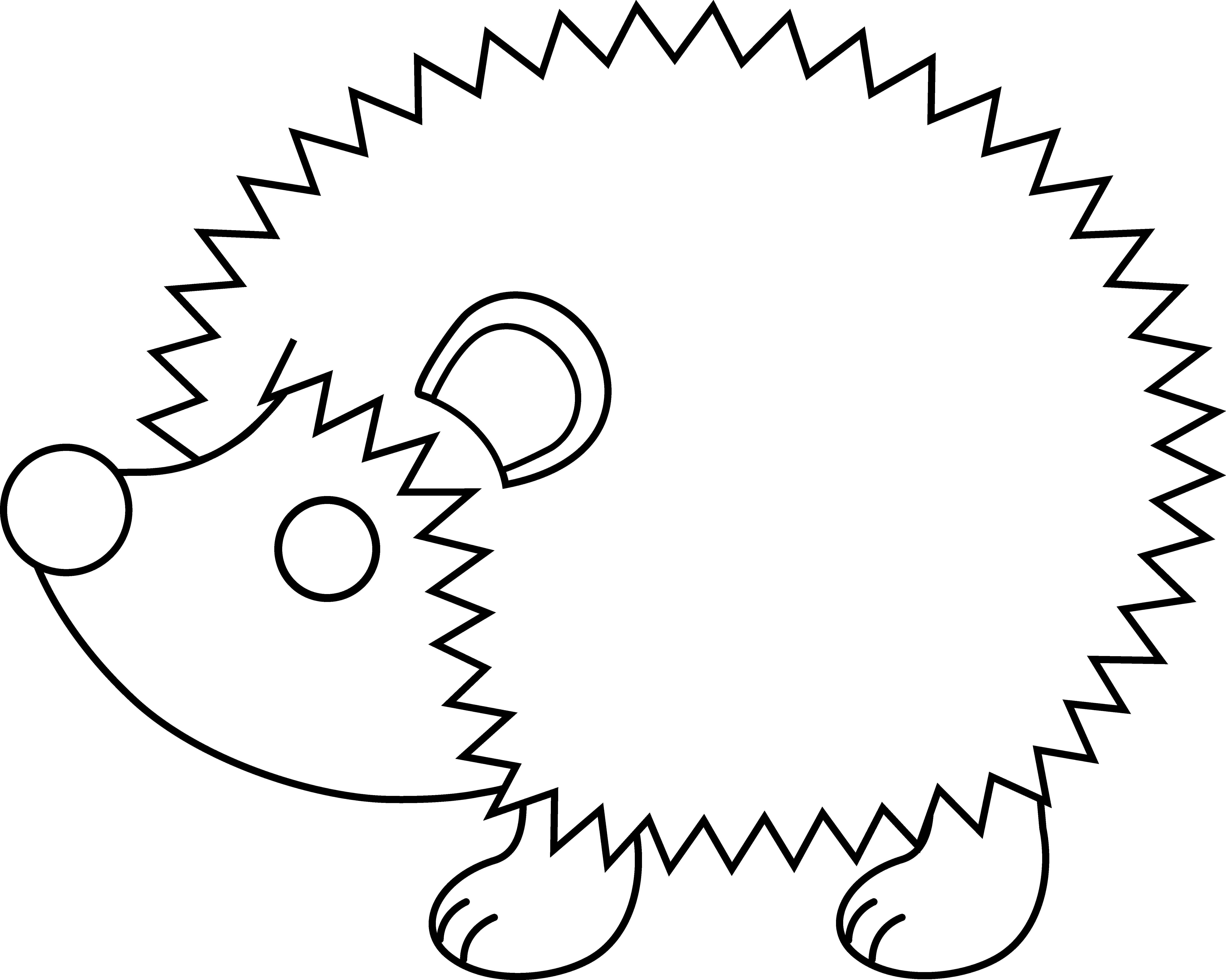 Cute Hedgehog Line Art - Free Clip Art