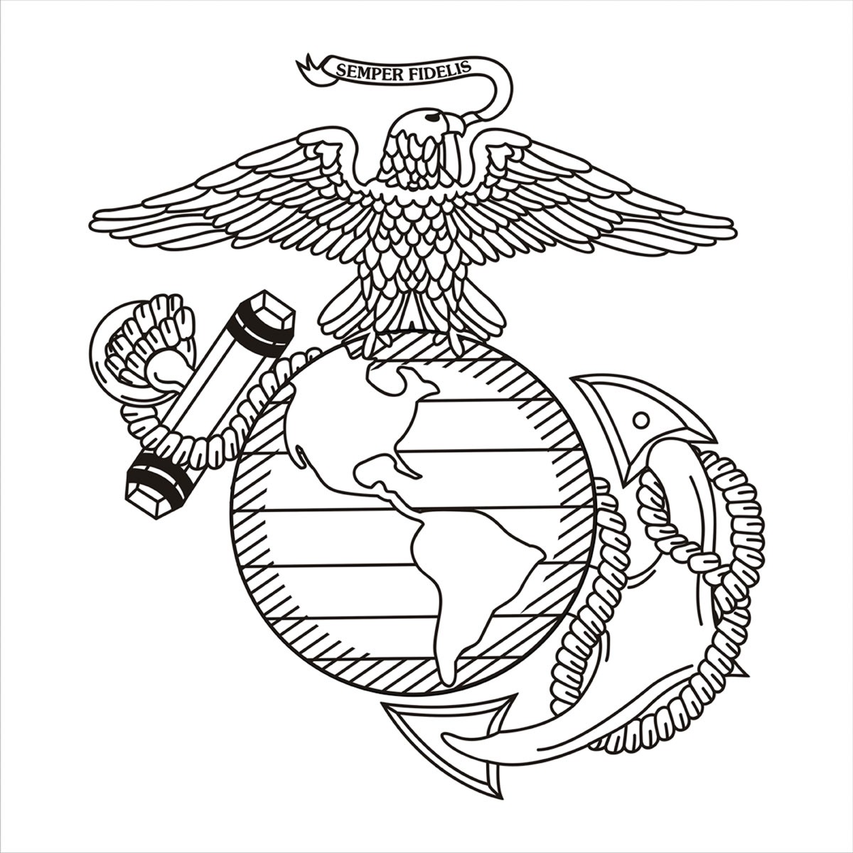 12" Black Right Eagle, Globe, and Anchor Decal | Sgt Grit - Marine ...