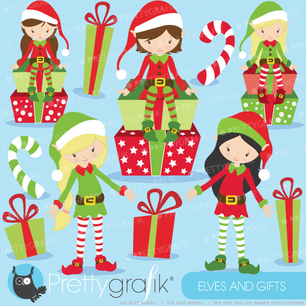 Christmas Elves Clipart Christmas elves clipart [CL598] - $0.99 ...
