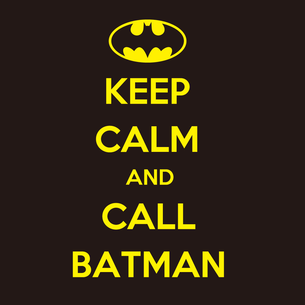 Keep Calm and Call Batman T-Shirt - Batman Logo(Y) - Black