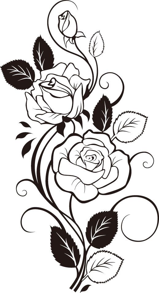 Roses Clipart | Coloring Pages / ClipArt / Stamps / Stencils / Appliq…