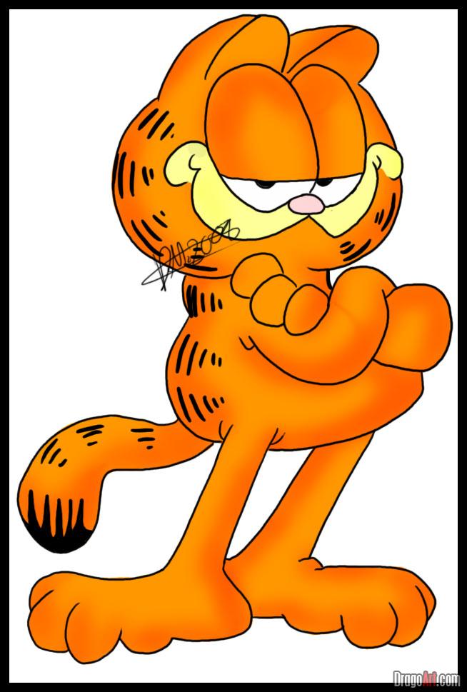 How to Draw Garfield, Step by Step, Cartoons, Cartoons, Draw ...