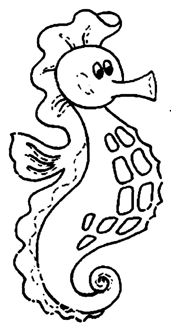 Fat Seahorse with a Sizable Pouch Coloring Page: Fat Seahorse with ...