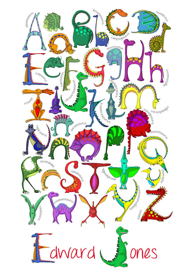 Personalised Dinosaur Alphabet Print From Lucy - Cliparts.co