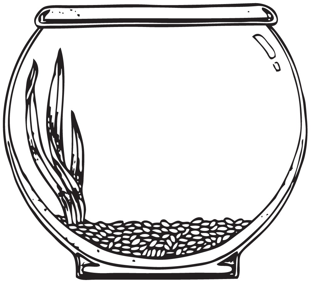 Free coloring pages of fishbowl