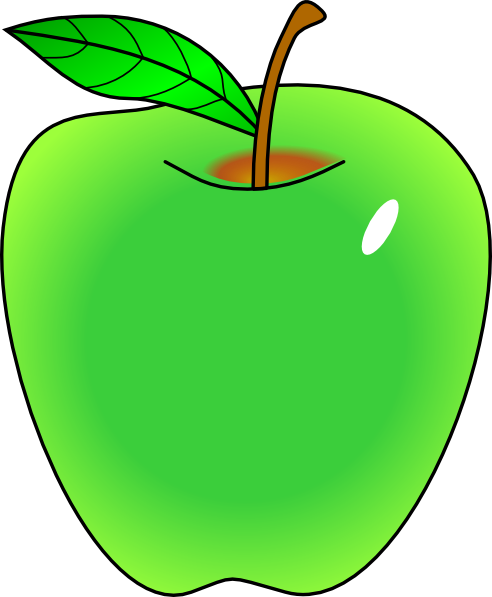 Shaded Green Apple clip art - vector clip art online, royalty free ...