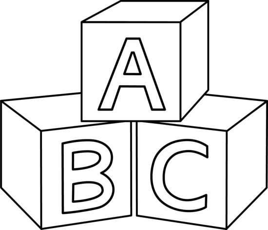 ABC Blocks Coloring Page - Free Clip Art