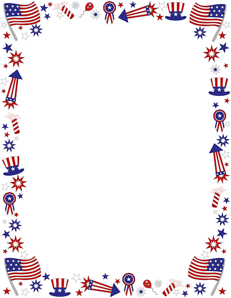 Fourth of July Border: Clip Art, Page Border, and Vector Graphics