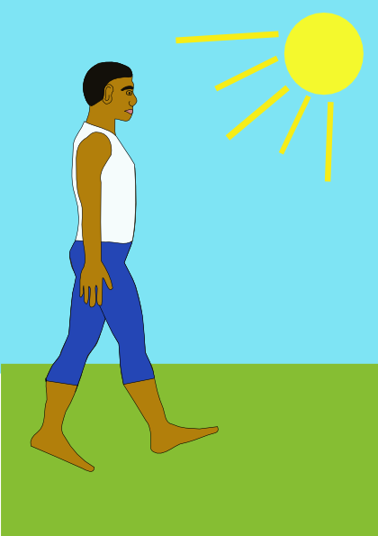 Man Walking Sunny Day clip art - vector clip art online, royalty ...