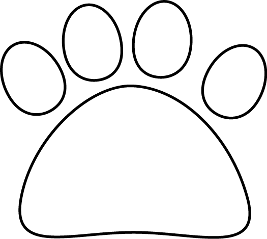 Black and White Cat Paw Clip Art - Black and White Cat Paw Image
