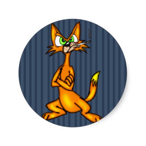 Cartoon Alley Cat Round Sticker | Zazzle