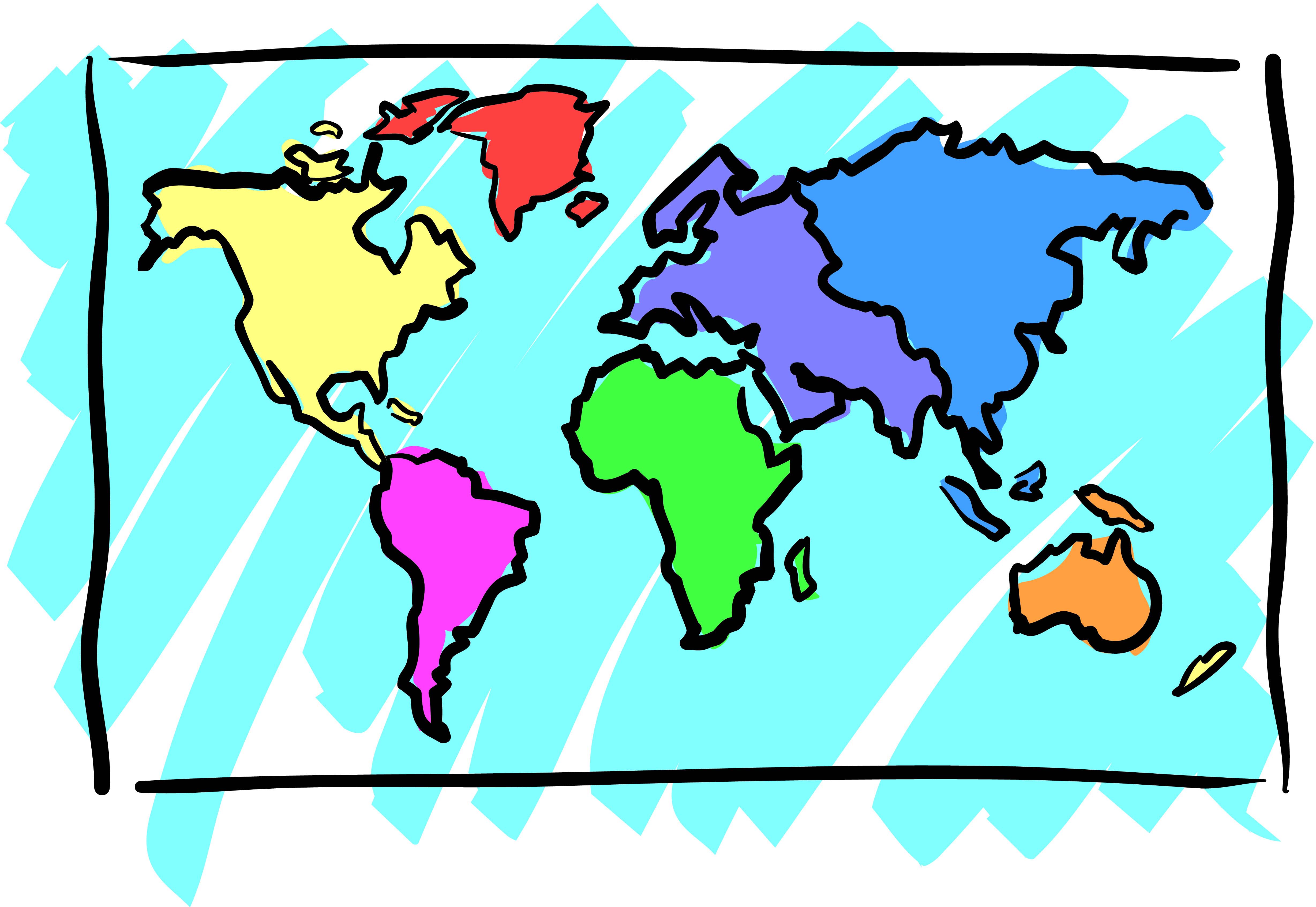 Map Of The World Simple - ClipArt Best