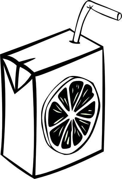 Orange Juice Box (b And W) clip art - vector clip art online ...