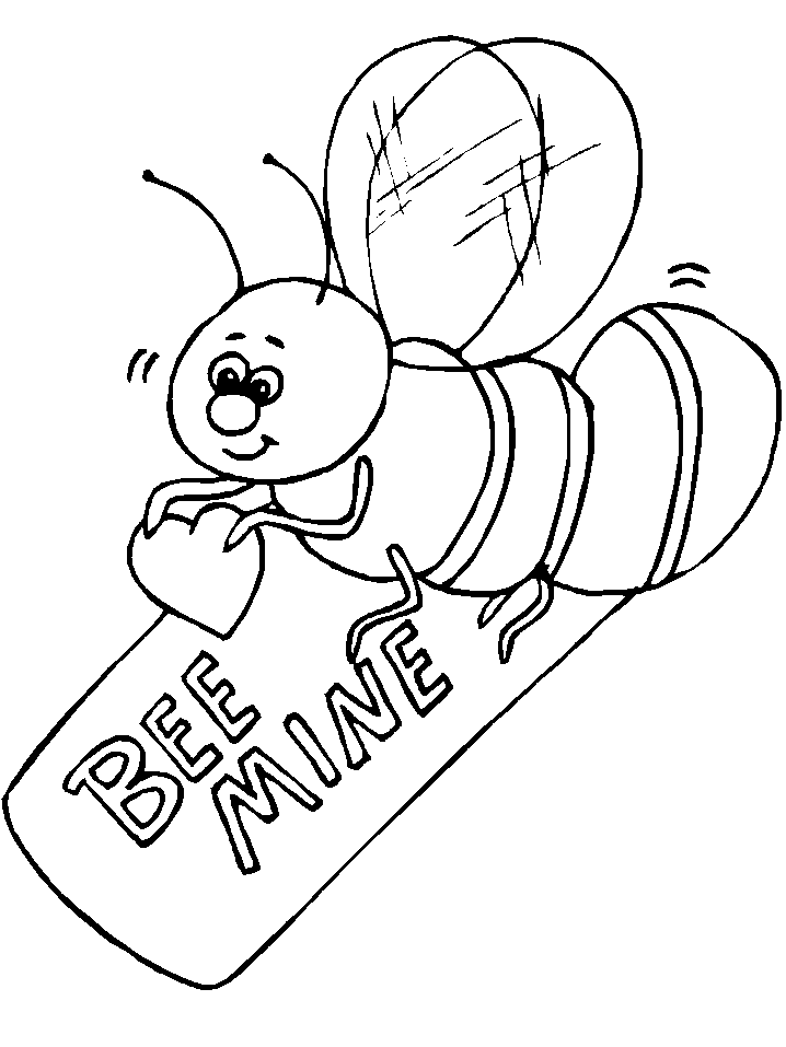 Bee mine valentines day coloring pages free printable : - Coloring ...