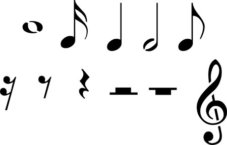 Stencils | School | Musical Notes Stencil Set - stencilease.com