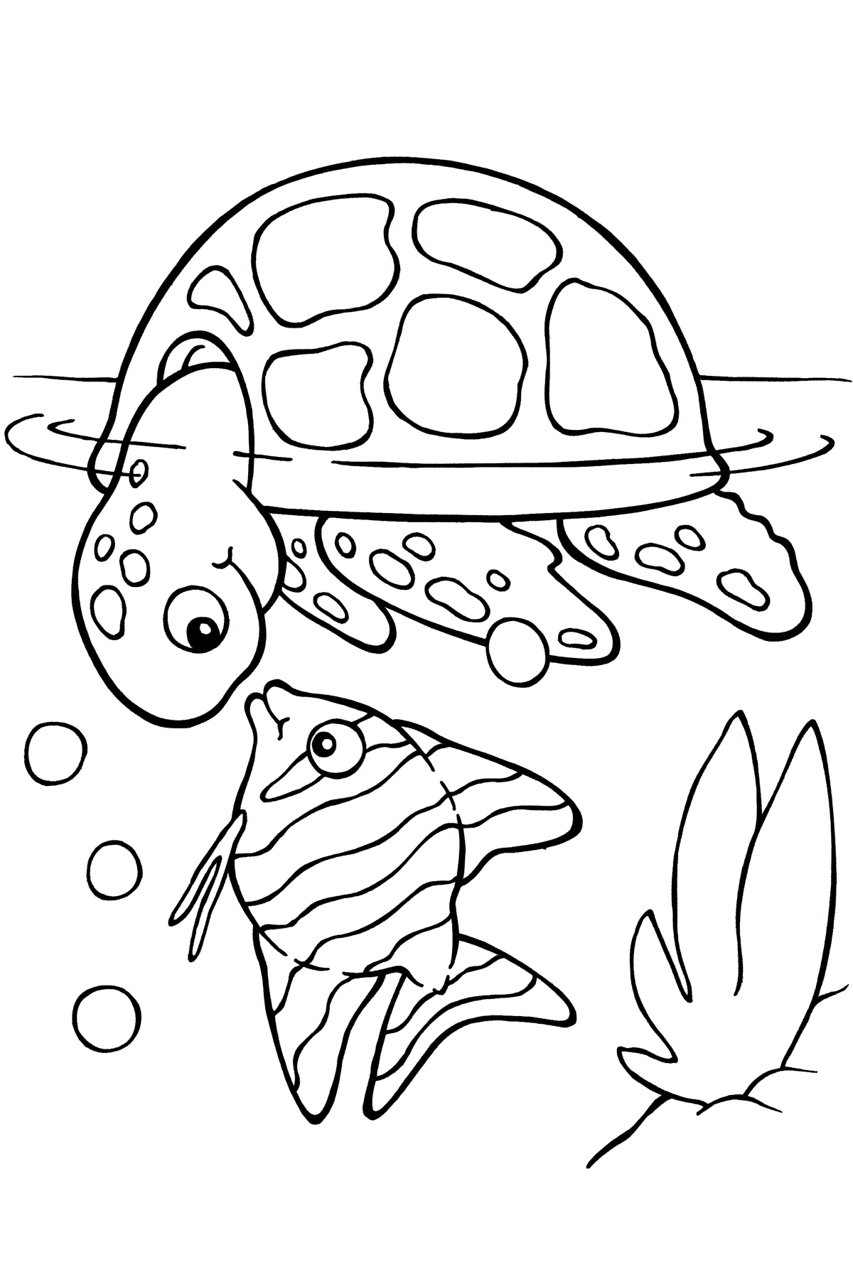 Turtle And Fish Line Art by SASGraphics on deviantART