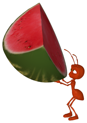 Ant Carrying Watermelon Clip Art