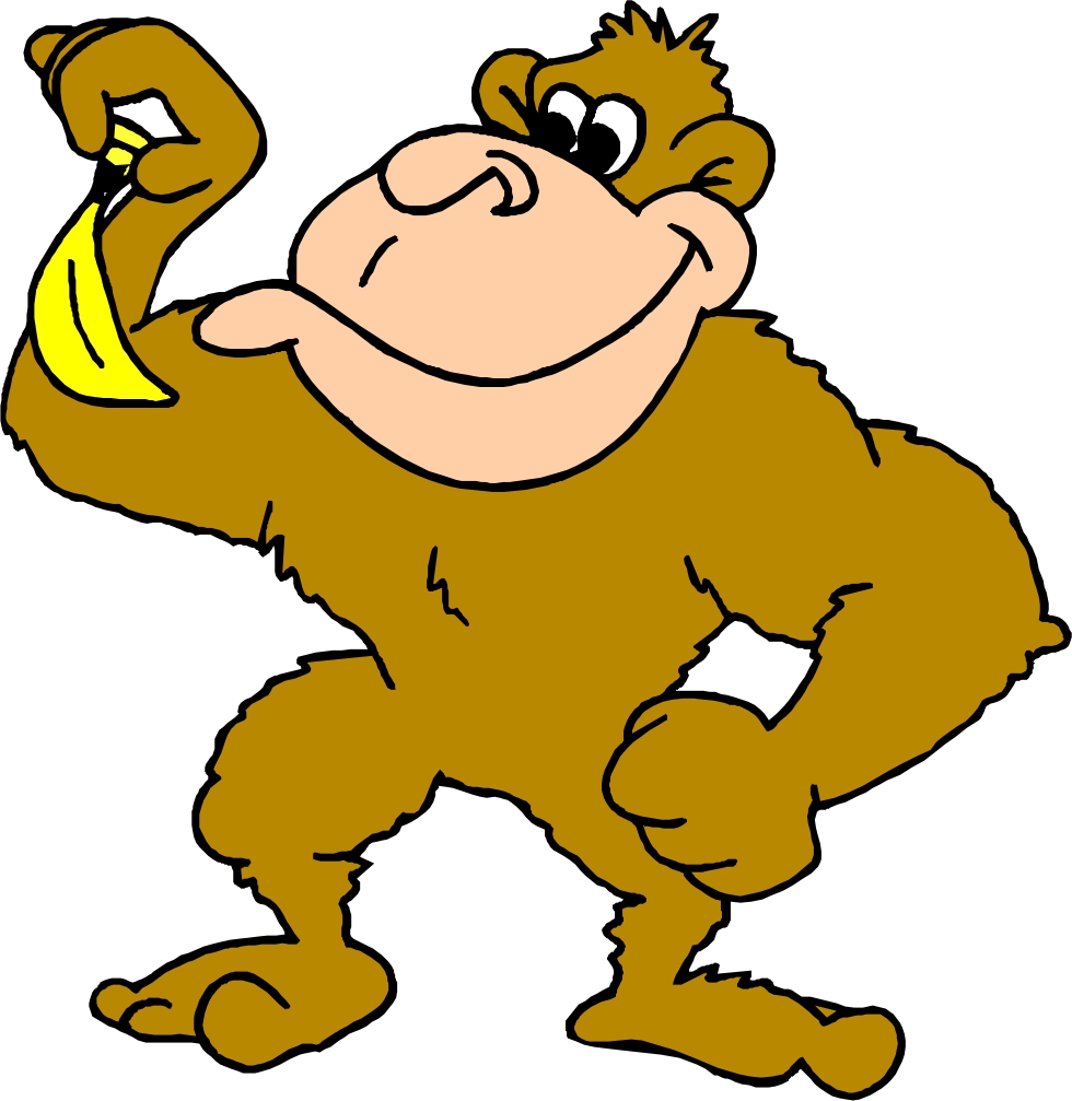 Cartoon Monkey Eating A Banana - ClipArt Best
