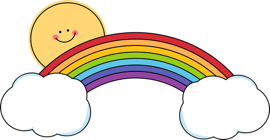Sun Peeking Over Rainbow Clip Art - Sun Peeking Over Rainbow Image
