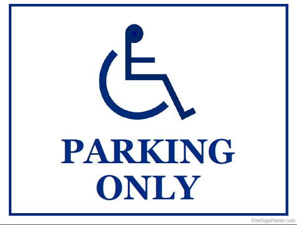 Printable Handicap Sign - ClipArt Best