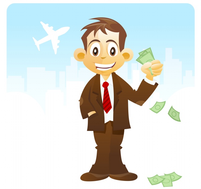 Cartoon business man holding money pictures | Other pictures