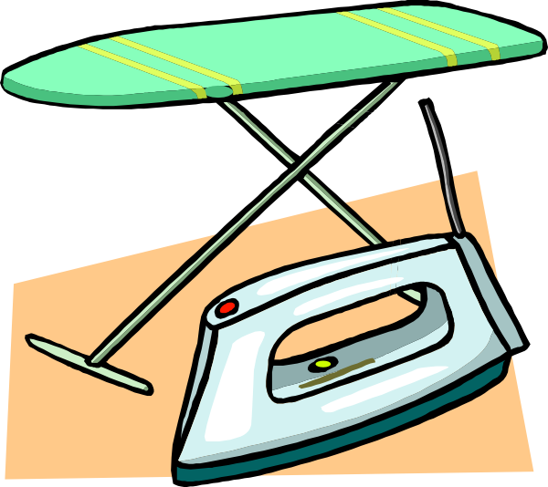 Ironing Board And Iron clip art - vector clip art online, royalty ...