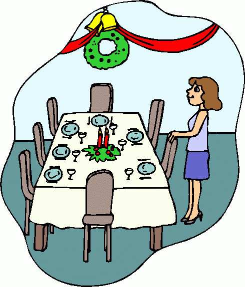 clipart christmas dinner table - photo #2