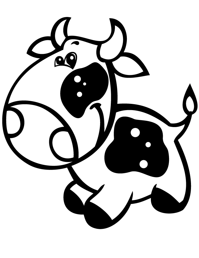 Cartoon Cow Portrait Coloring Page | Free Printable Coloring Pages ...