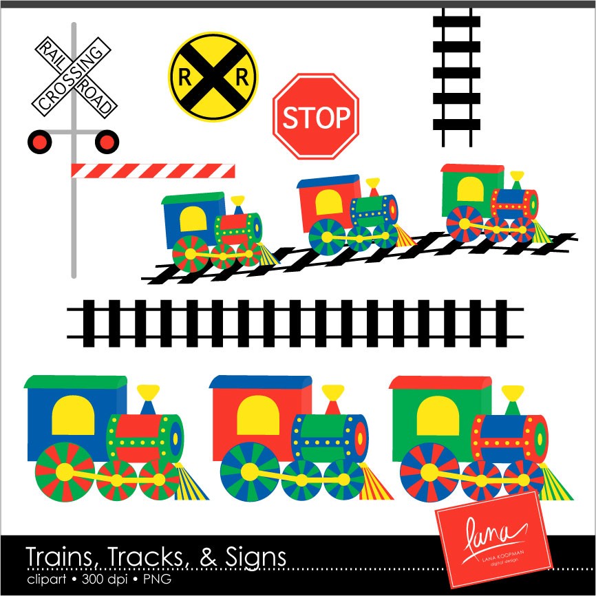 Choo Choo Trains Clipart by lanakoopmandesigns on Etsy
