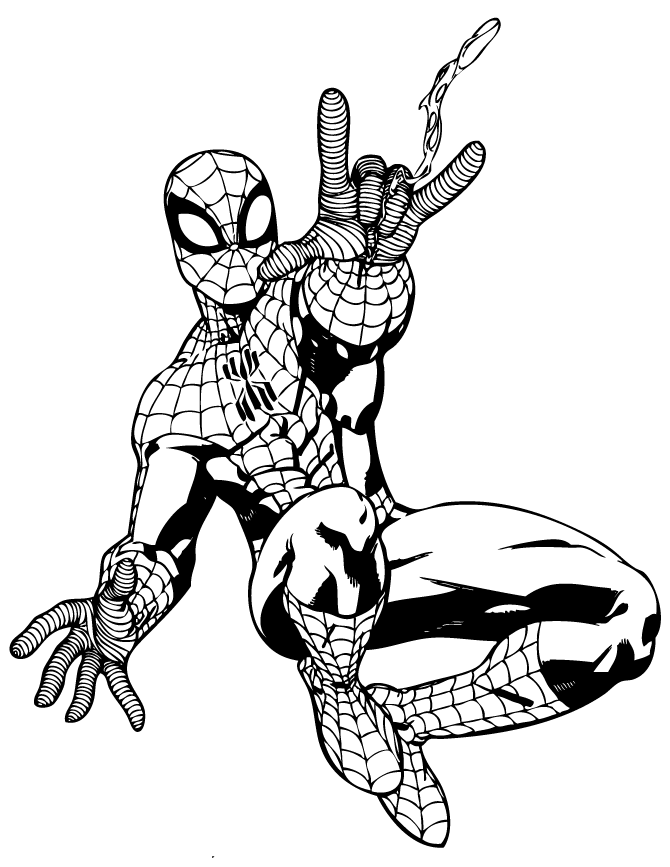 Spider Man Superhero For Kids Coloring Page | coloring pages