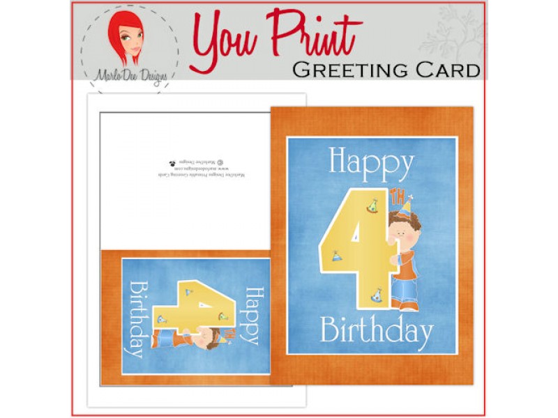 Printable Birthday Print Your Own Greeting Cards for Children Kid's