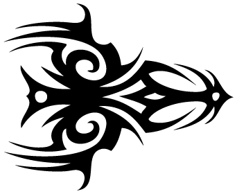 BUMPER STICKERS > Tribal Tattoo 09 (Black and White)