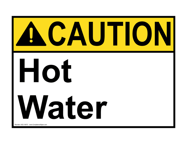 Machine & Process Safety - Hot & Burn Hazard - ANSI-Caution Signs ...