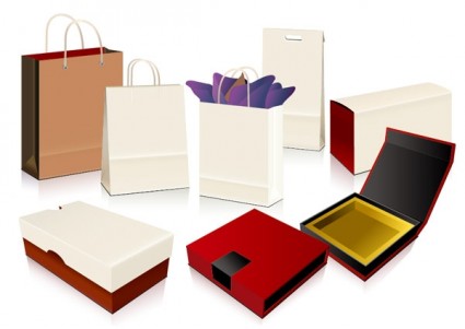 Empty shopping bag packaging vector Free vector in Encapsulated ...