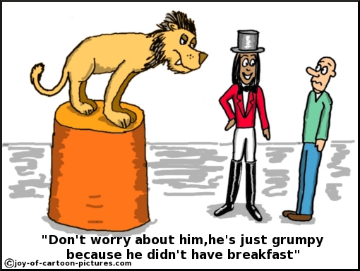 lion tamer cartoons - lion taming capers in cartoon form