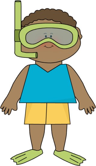 Boy Wearing Snorkle Gear Clip Art - Boy Wearing Snorkle Gear Image