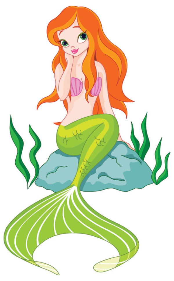 Mermaid Cartoon In Colorful – Graphics Collection | My Free ...