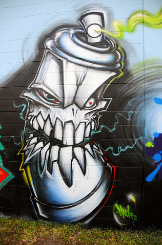 graffiti characters spray cans